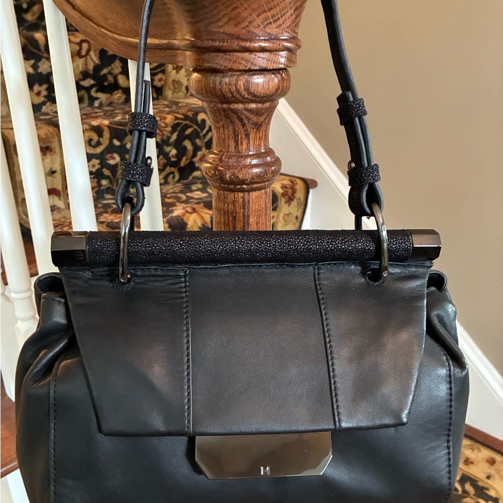 Halston Heritage Convertible Black Purse/Crossbody/Clutch Bag